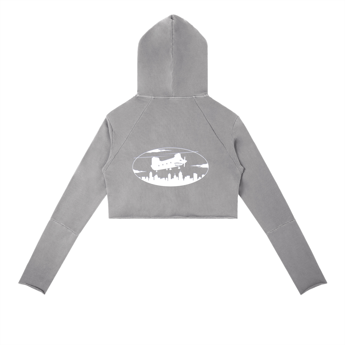Vintage Washed Raw Edge Hoodie Woman