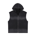Vintage Washed Zip-Up Hooded Tank Top
