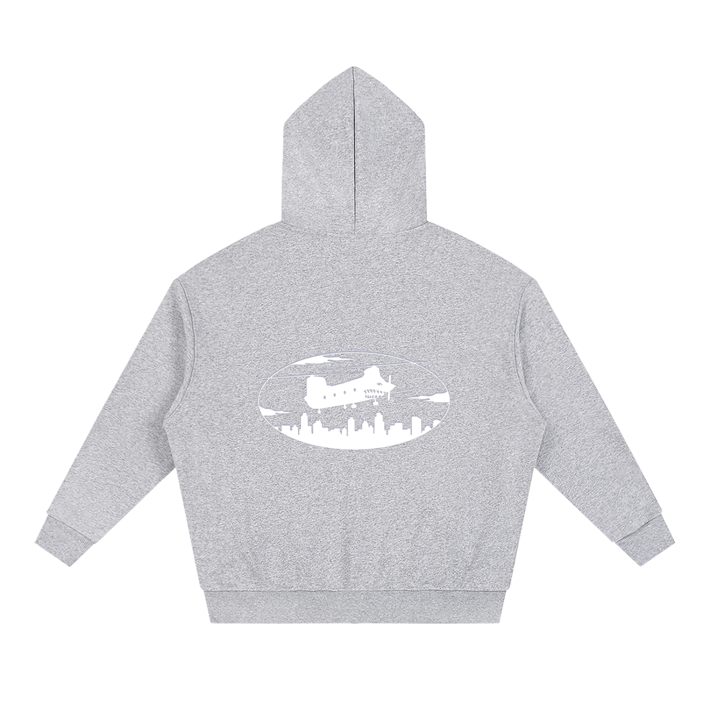 Unisex Loose Solid Full Zip Hoodie