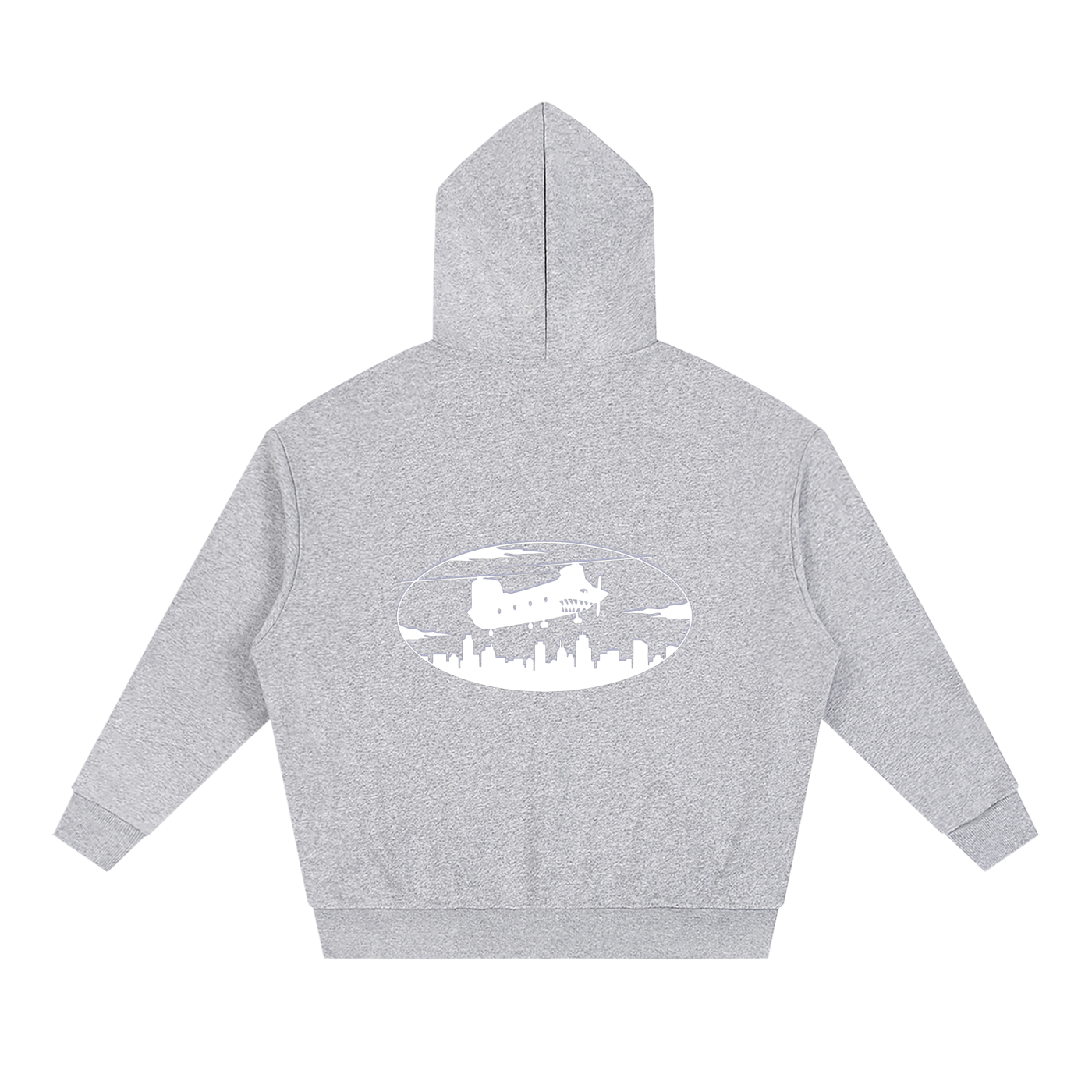 Unisex Loose Solid Full Zip Hoodie