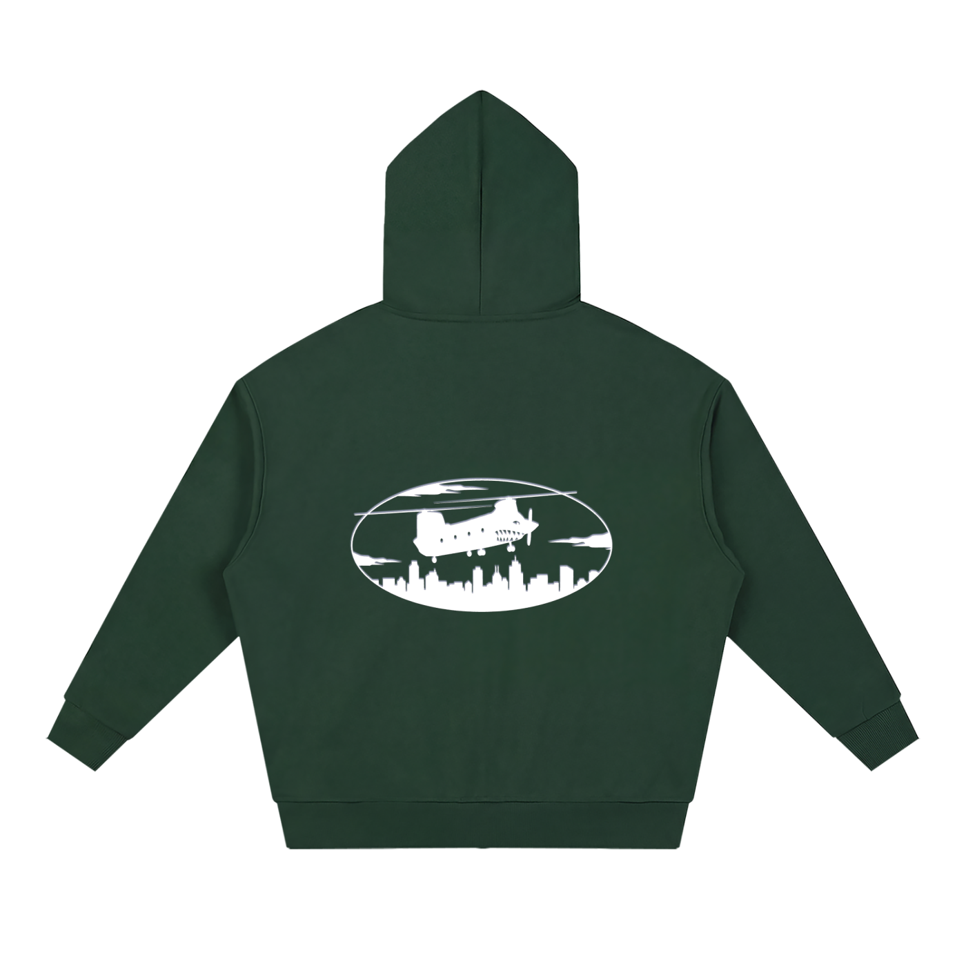 Unisex Loose Solid Full Zip Hoodie
