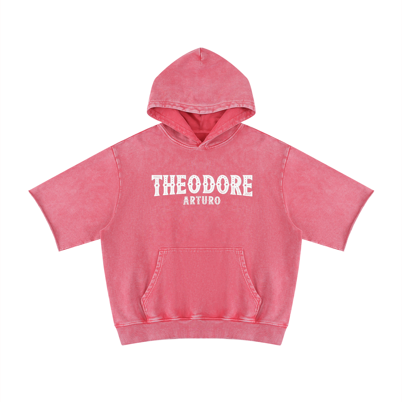 Unisex Mineral Wash Short Sleeve Hoodie