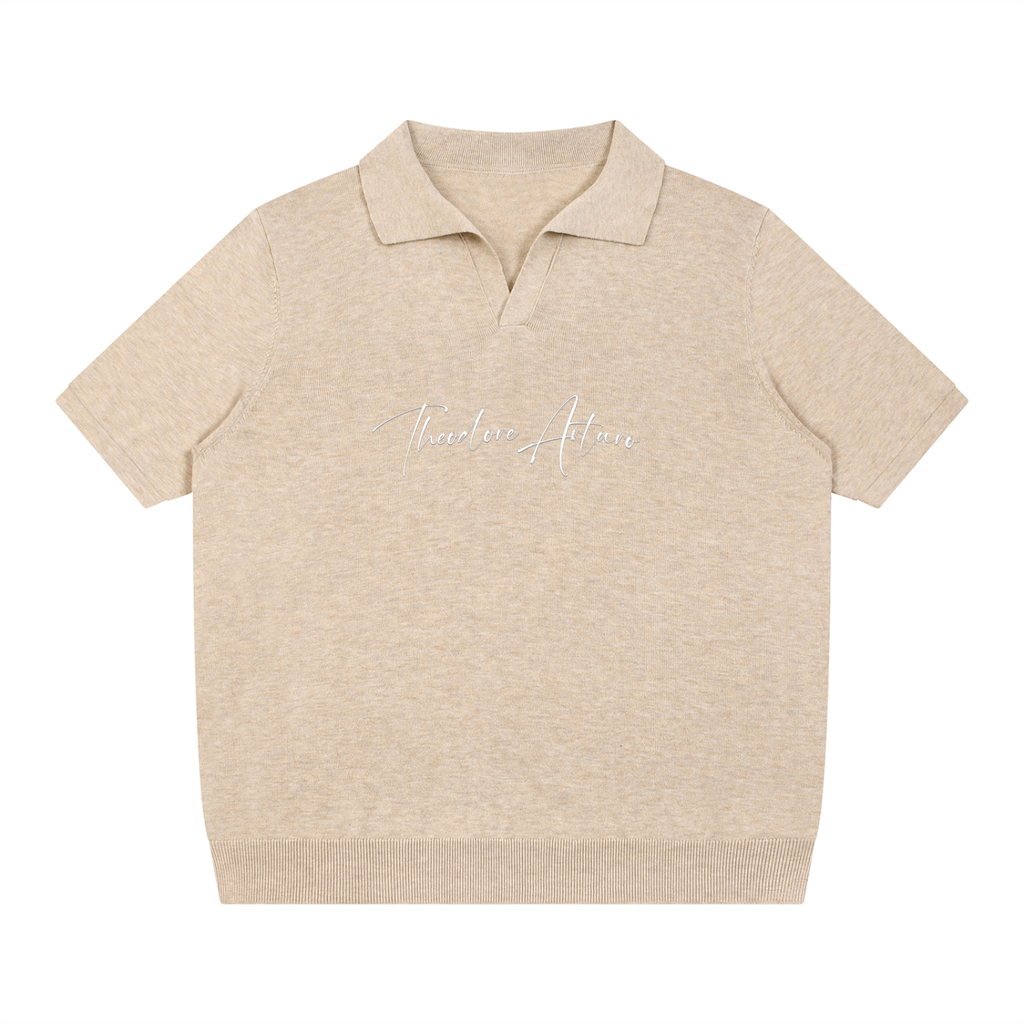 Heavyweight Oversized Polo Shirt Knitted