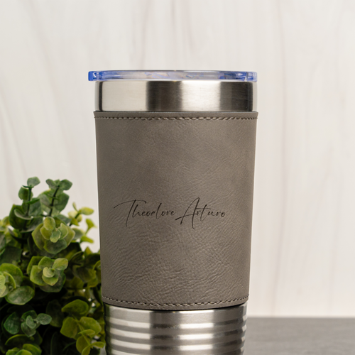 20oz Leather Wrapped Tumbler