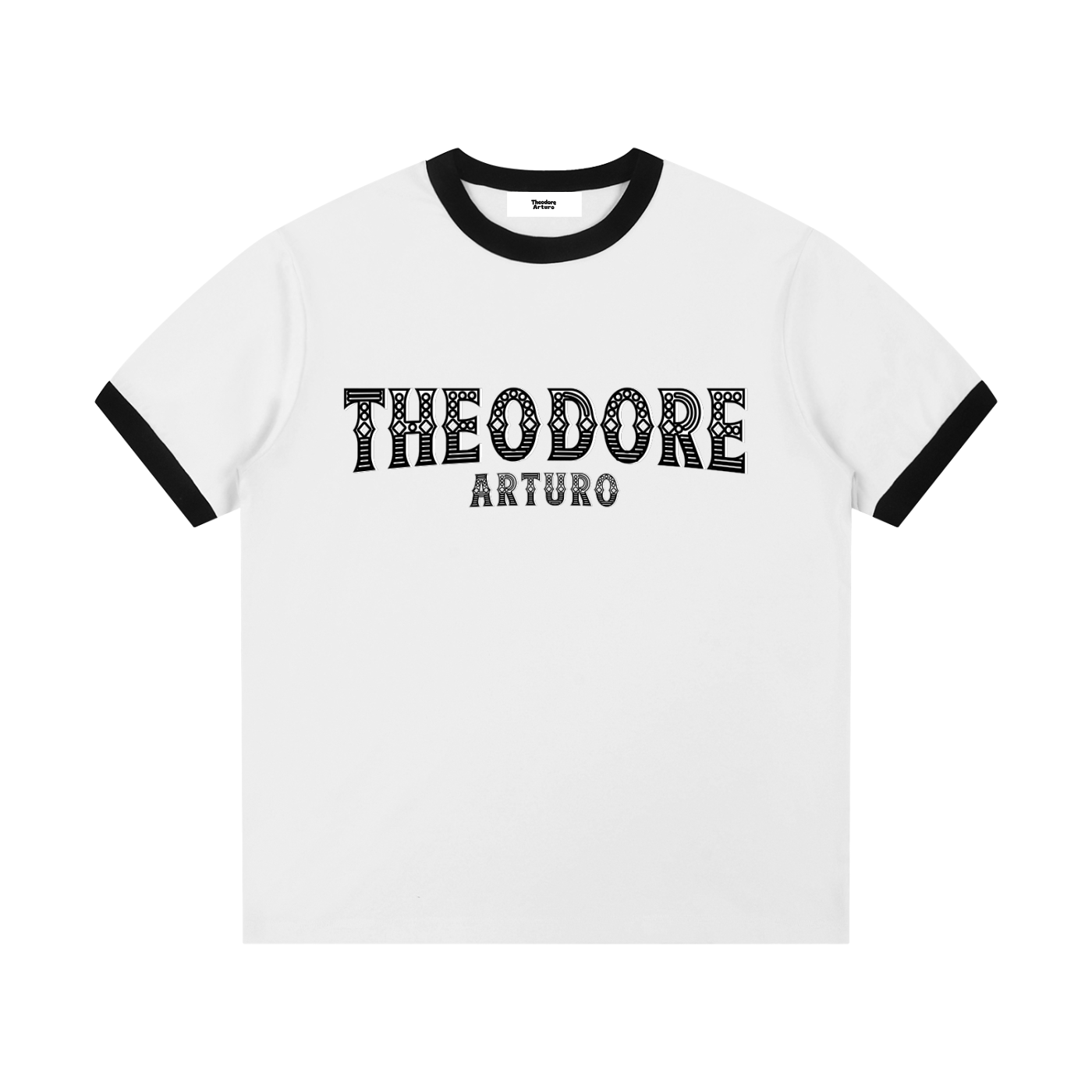 Contrast Edge Ribbed Crewneck T-Shirt