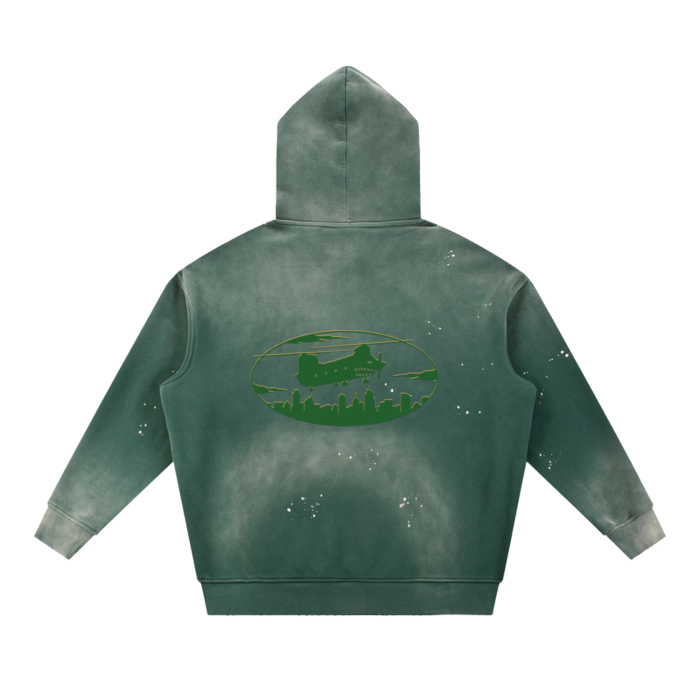 Vintage Washed Frayed Fleece Hoodie Heavyweight