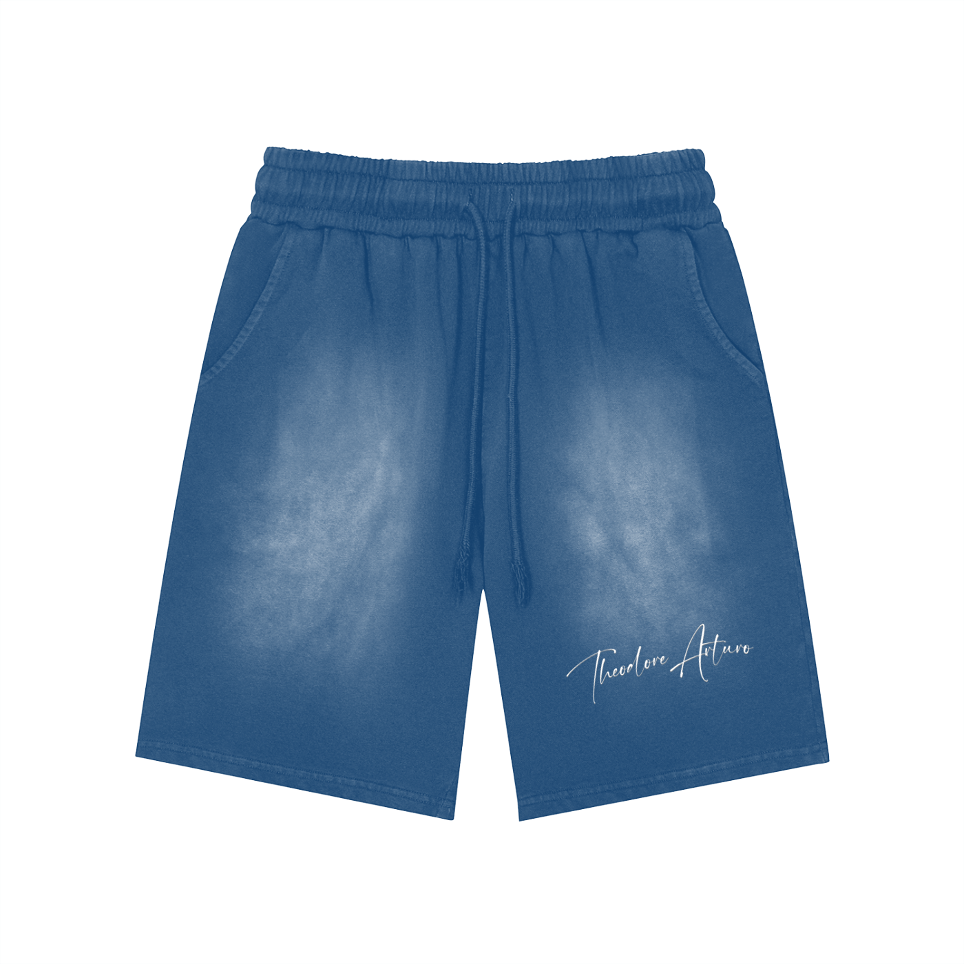 Rectangle Patch Monkey Washed Shorts