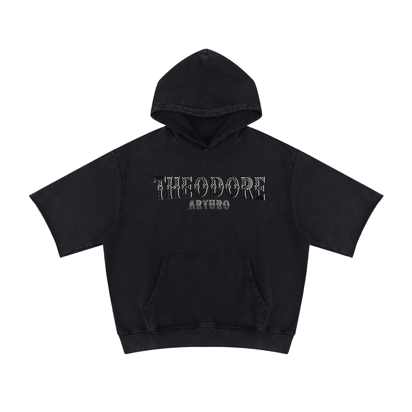 Unisex Mineral Wash Short Sleeve Hoodie