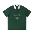 Contrast Collar Raglan Polo Shirt