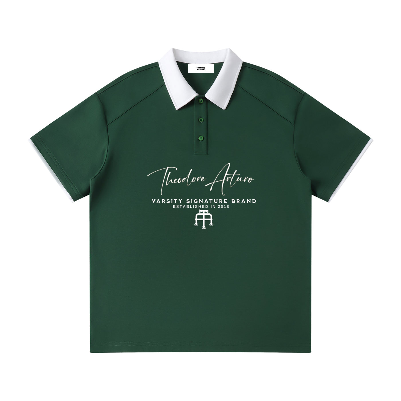 Contrast Collar Raglan Polo Shirt