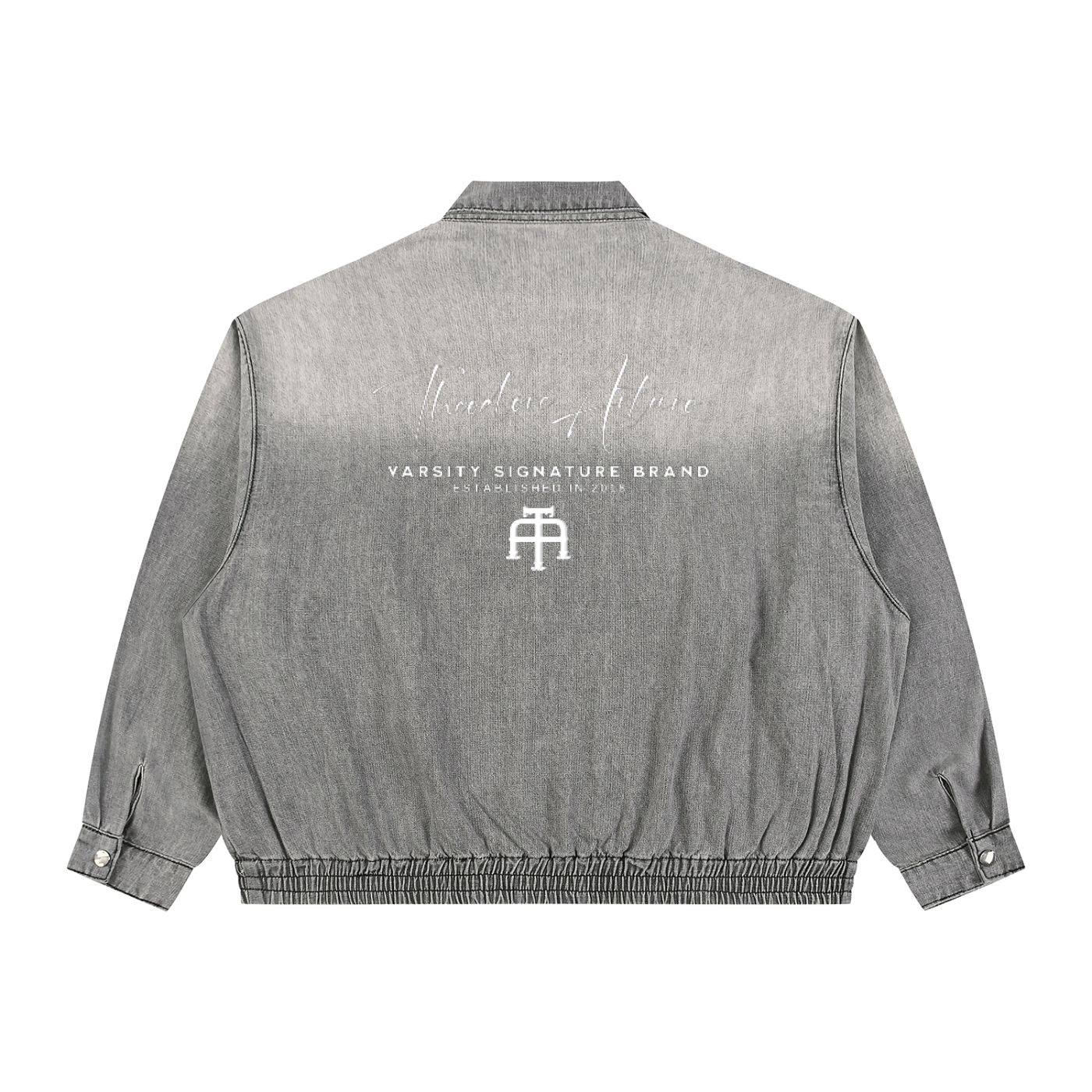 Unisex Vintage Wash Full-Zip Denim Jacket
