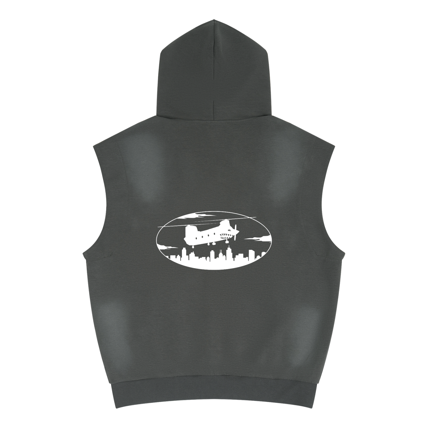 Unisex Vintage Wash Sun Fade Sleeveless Hoodie