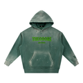 Vintage Washed Frayed Fleece Hoodie Heavyweight