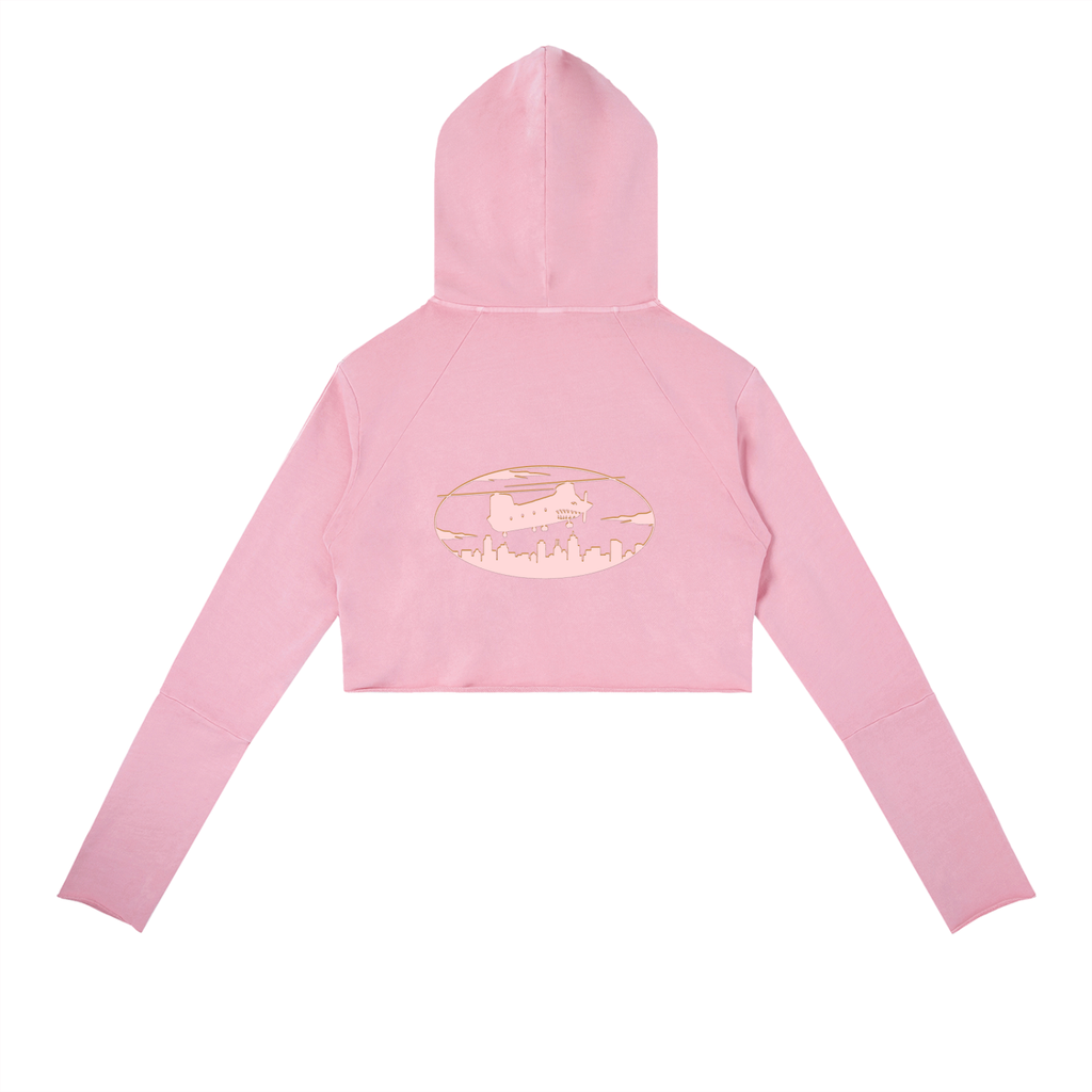 Vintage Washed Raw Edge Hoodie woman