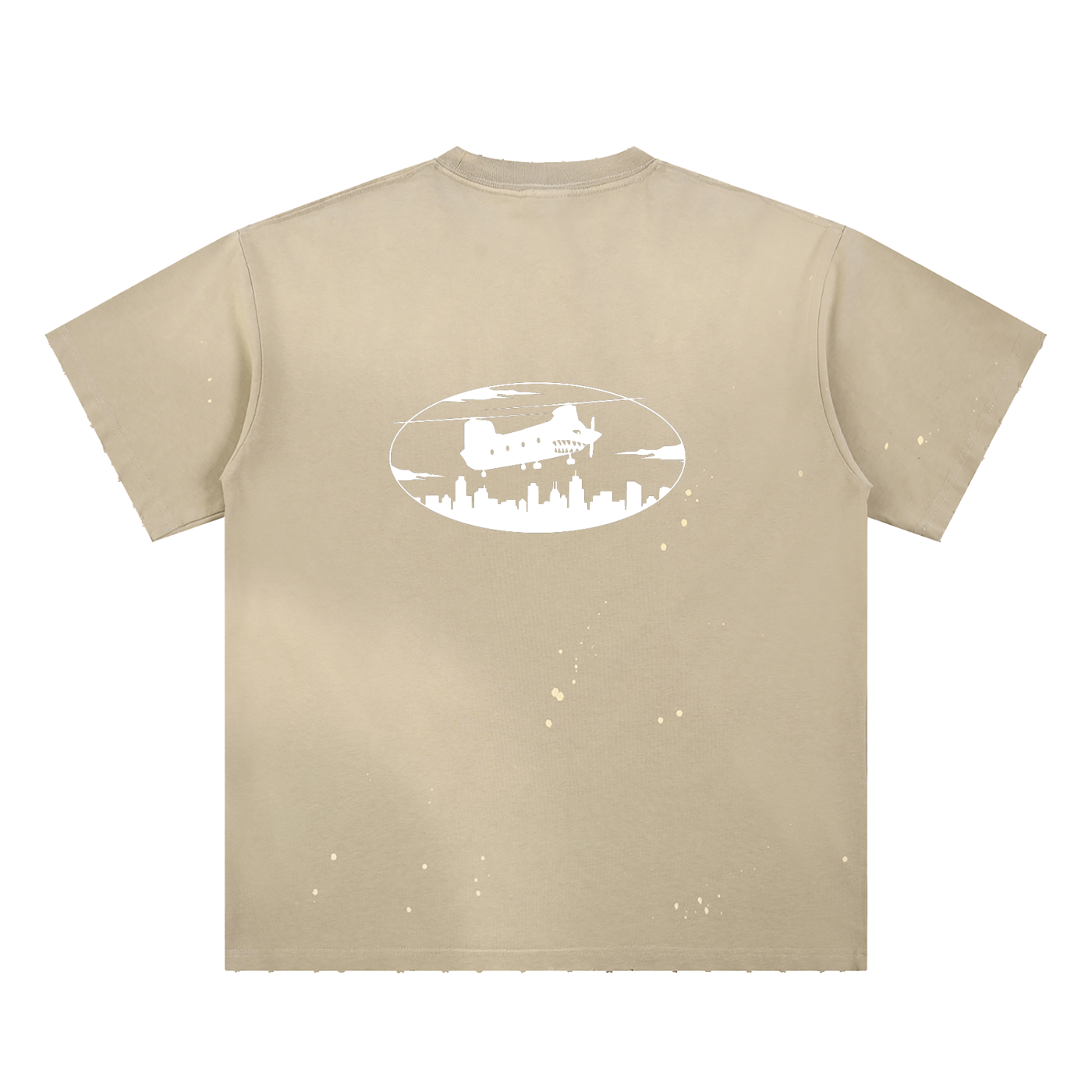 Hand-Frayed Sunfade Paint Splatter T-Shirt