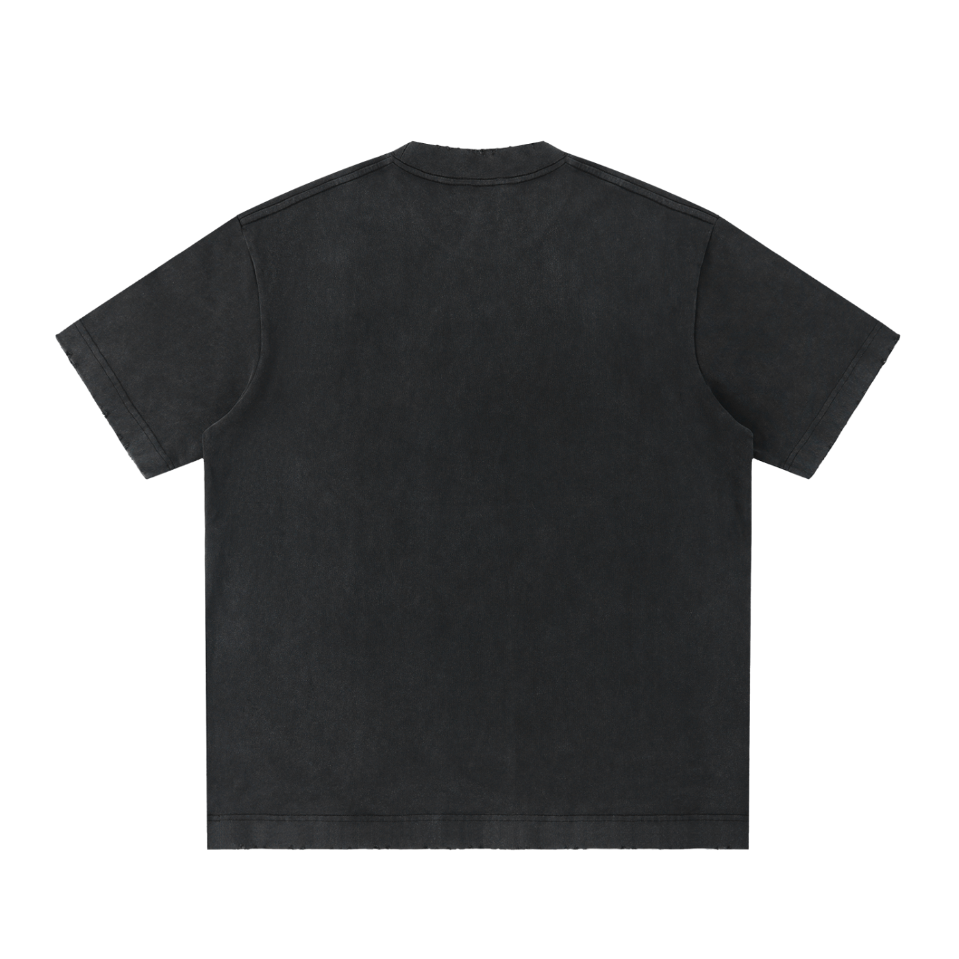 Heavyweight Vintage Washed Frayed T-Shirt Black Lettering