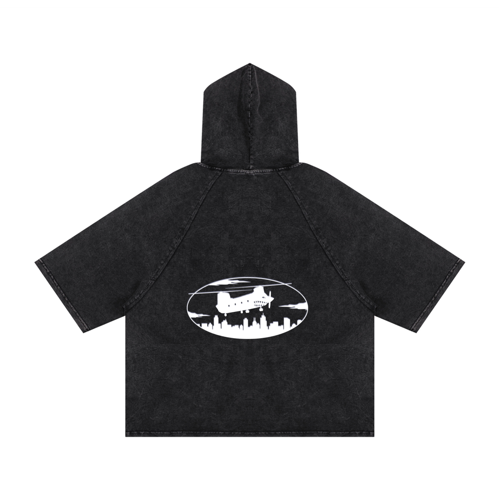 Snow Washed Hooded Boxy T-Shirt