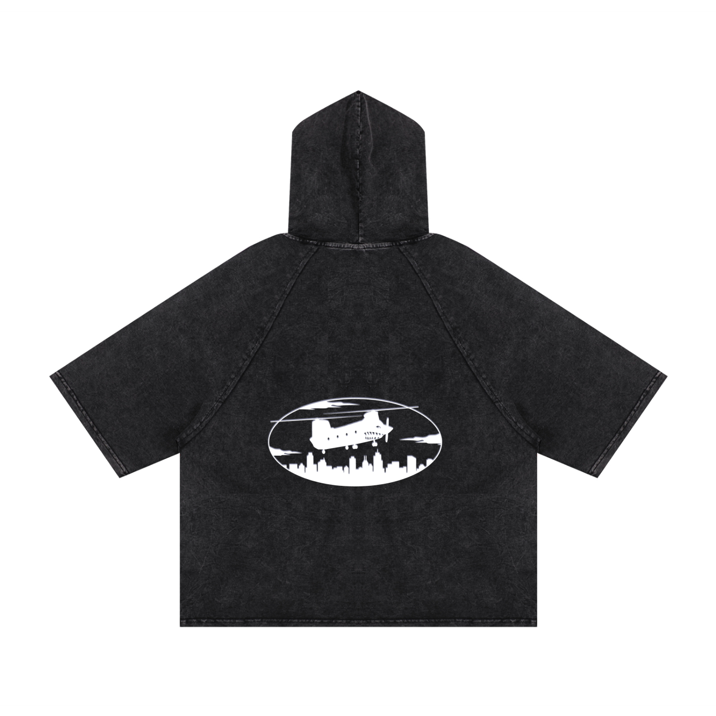 Snow Washed Hooded Boxy T-Shirt