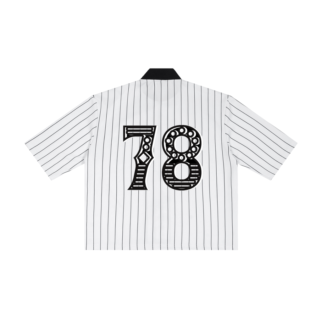 Unisex Striped Full-Zip Baseball Jersey