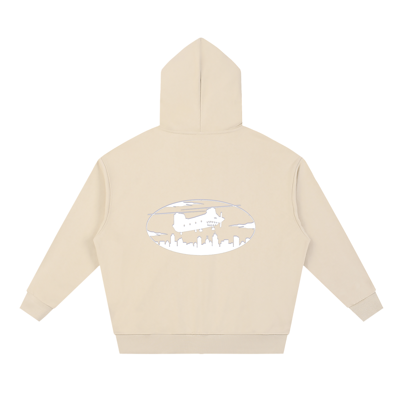 Unisex Loose Solid Full Zip Hoodie