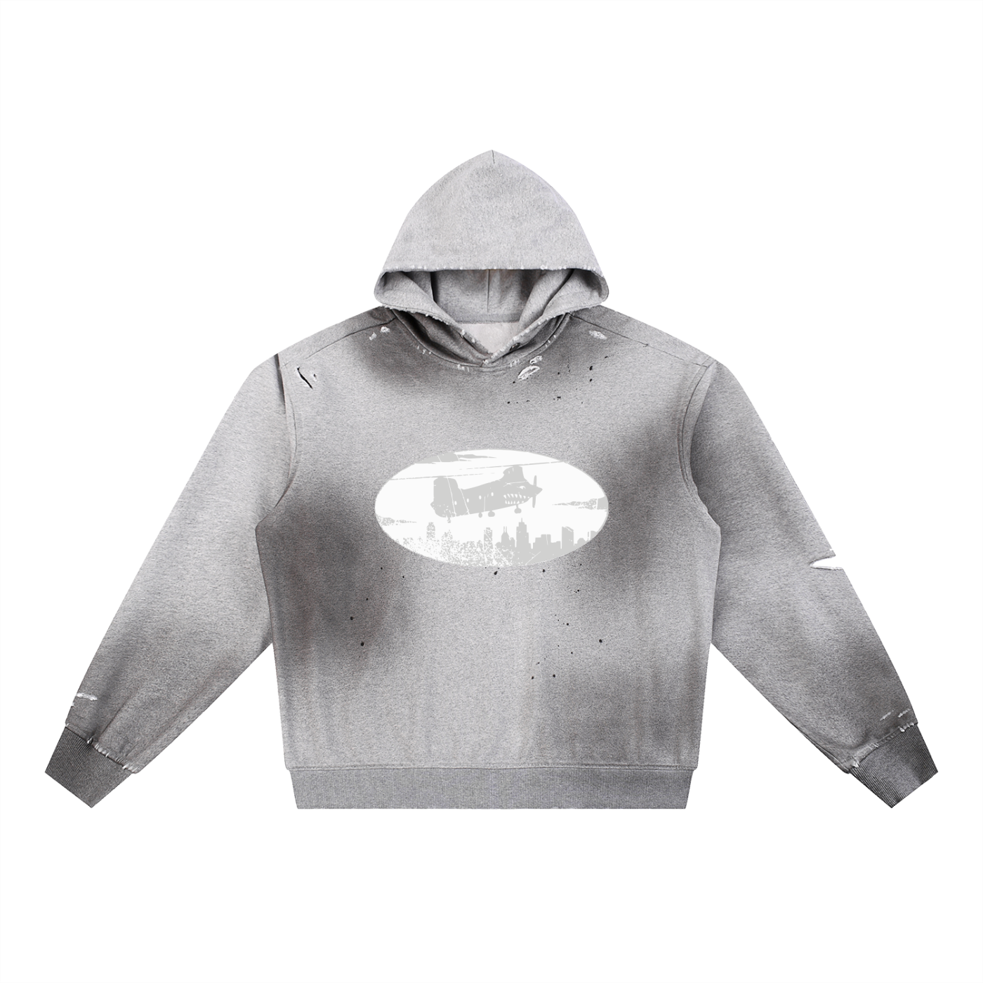 Sun Fade Frayed Fleece Hoodie