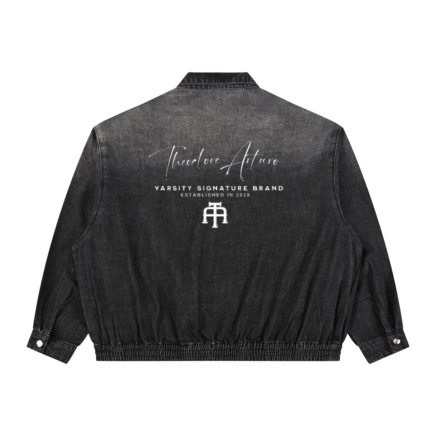 Unisex Vintage Wash Full-Zip Denim Jacket