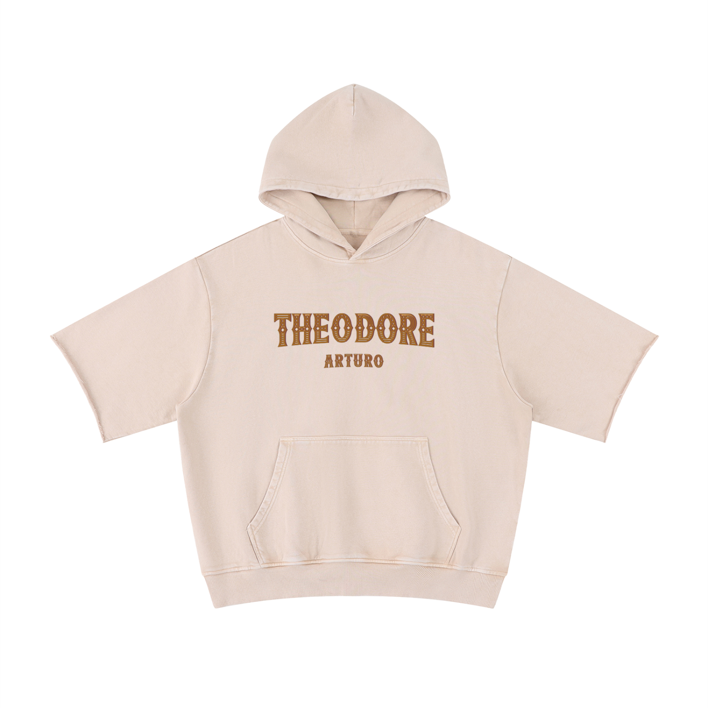 Unisex Mineral Wash Short Sleeve Hoodie