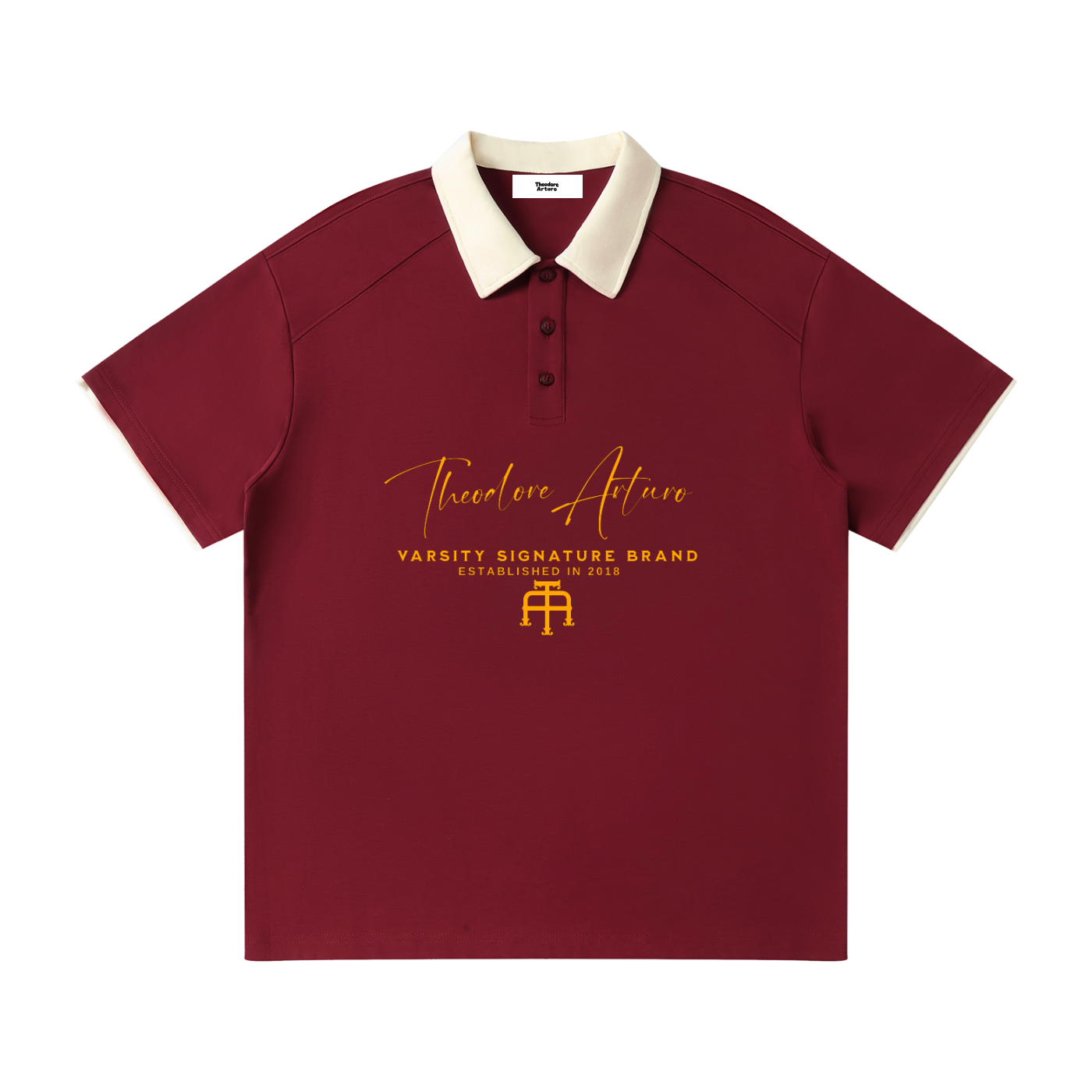 Contrast Collar Raglan Polo Shirt