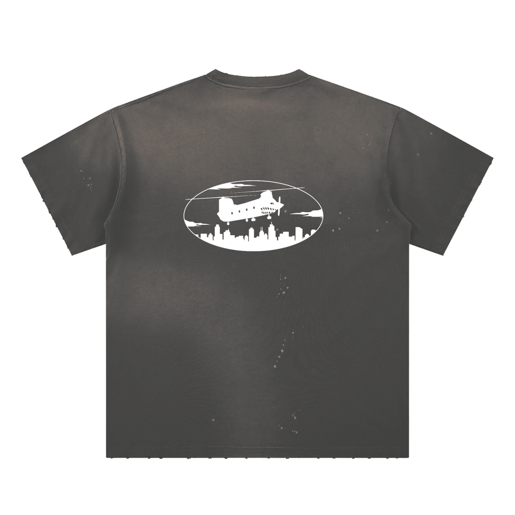 Hand-Frayed Sunfade Paint Splatter T-Shirt