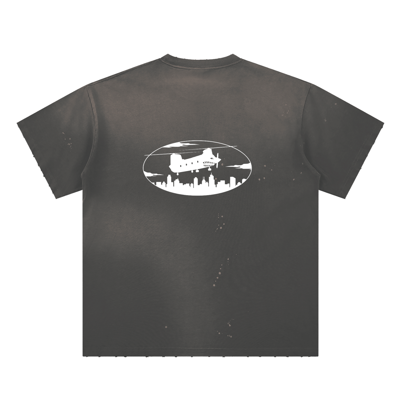 Hand-Frayed Sunfade Paint Splatter T-Shirt