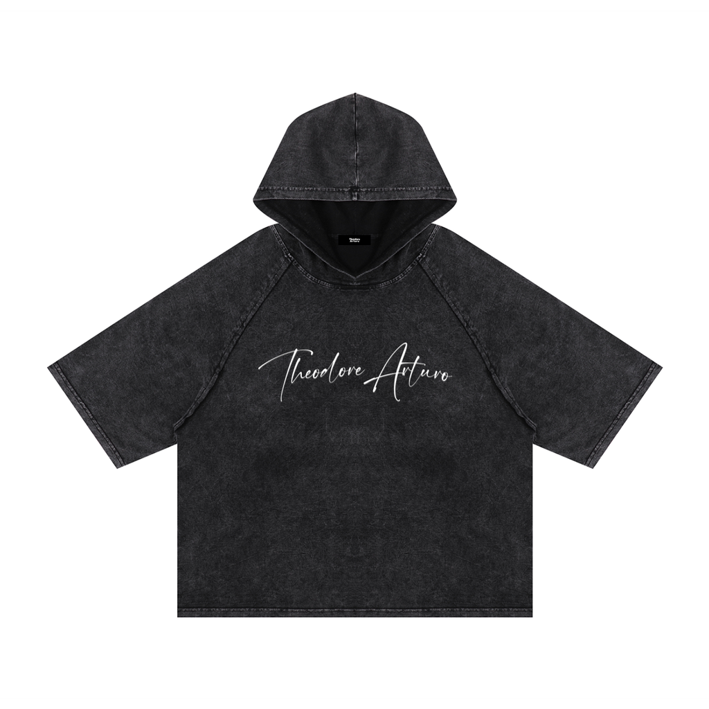 Snow Washed Hooded Boxy T-Shirt