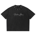 Unisex Washed Boxy Studded T-Shirt